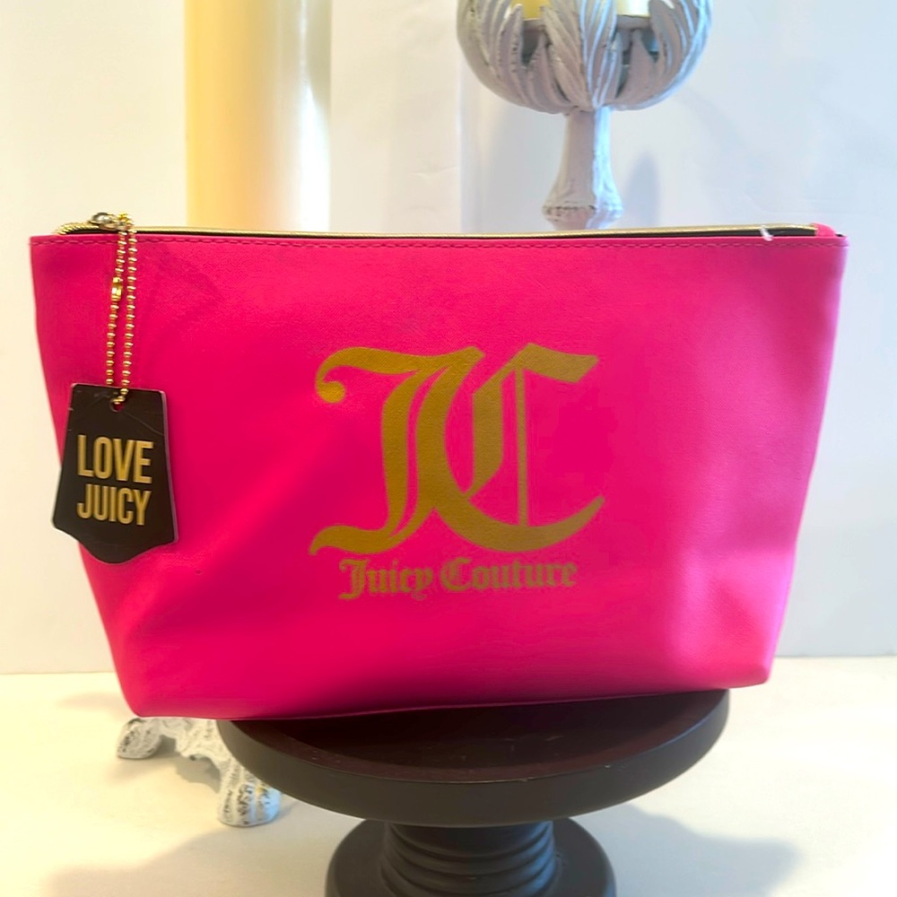 Juicy Couture makeup bag in bright fusha. New